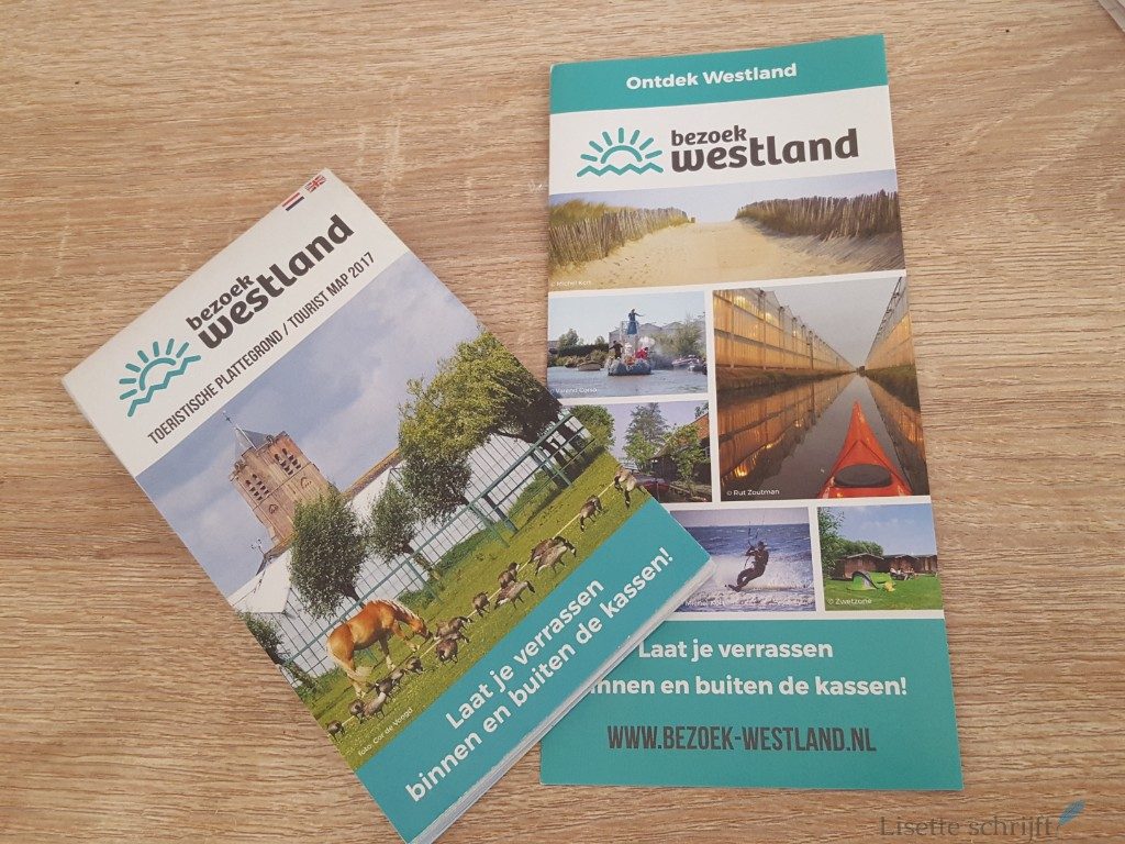 de folder en toeristische kaart van Bezoek Westland Lisette Schrijft